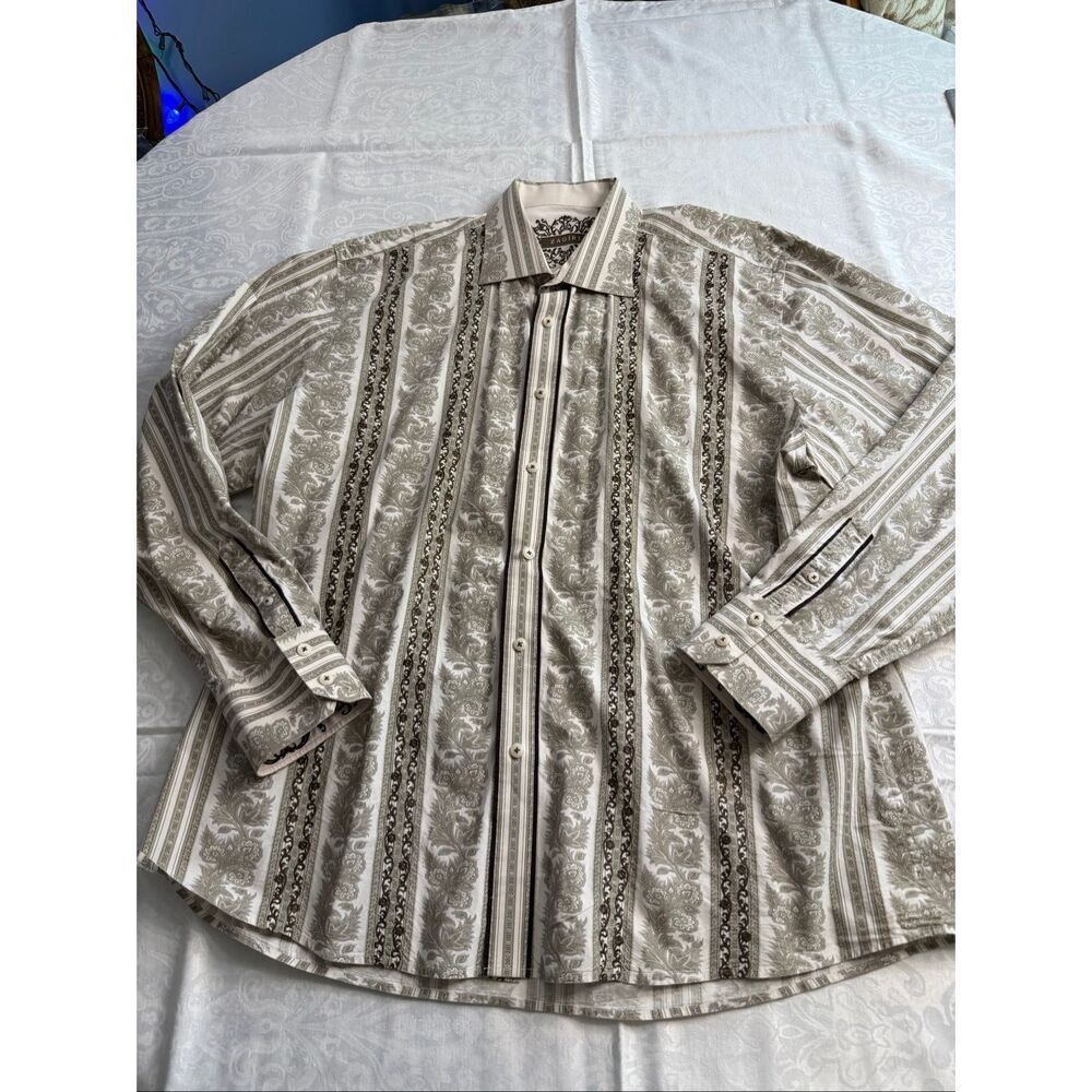 Zagiri Men’s Paisley Button Up Paisley Button Up Shirt Size 2XL